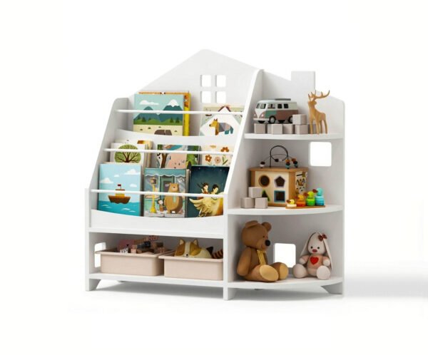Kids book shelf-5 🏠 Dream House Kids Bookshelf & Organizer – Storytime Edition