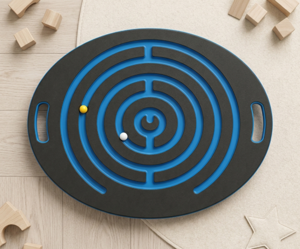 🌀 Wooden Balance Maze Board – Fun & Focus