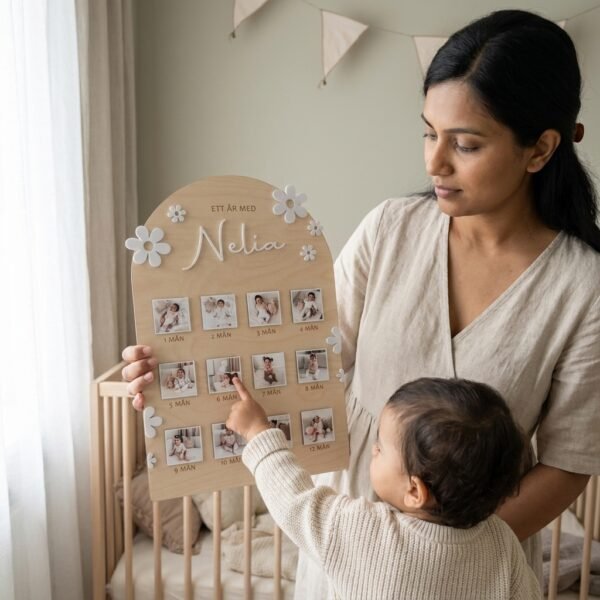 🌸 Baby Milestone Memory Frame
